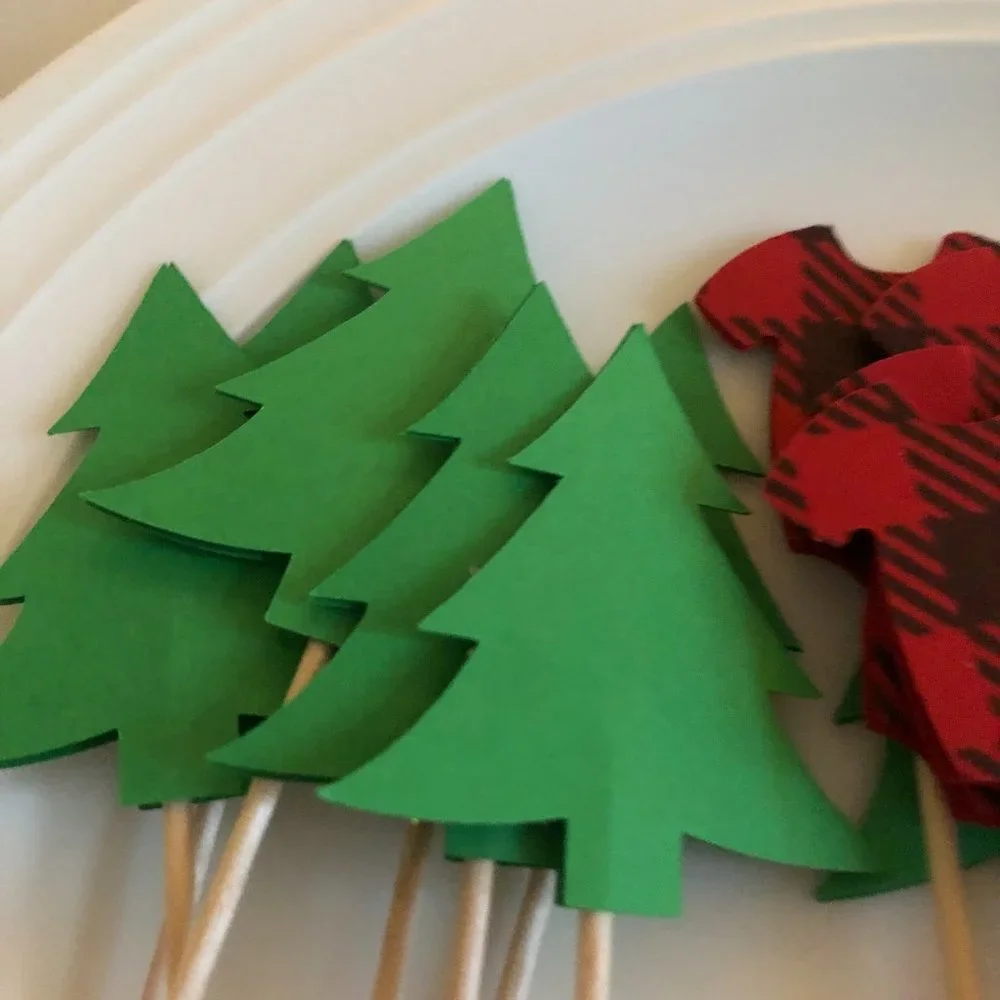 4 for $10! 😎 Lumberjack Cupcake Toppers